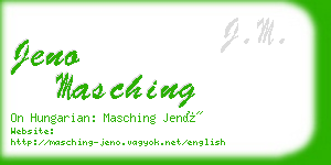 jeno masching business card